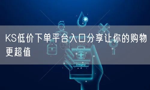 KS低价下单平台入口分享让你的购物更超值
