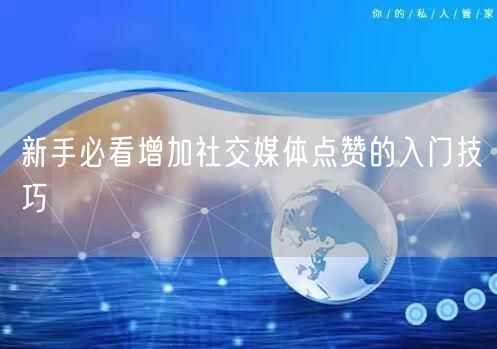 新手必看增加社交媒体点赞的入门技巧