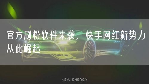官方刷粉软件来袭，快手网红新势力从此崛起