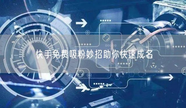 快手免费吸粉妙招助你快速成名
