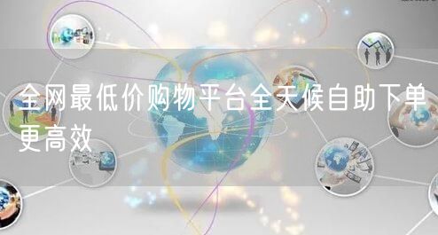 全网最低价购物平台全天候自助下单更高效